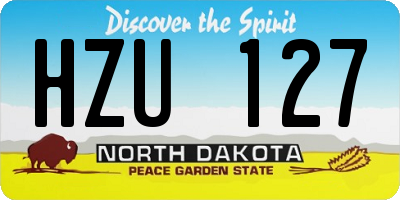 ND license plate HZU127