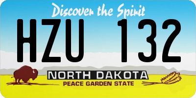ND license plate HZU132
