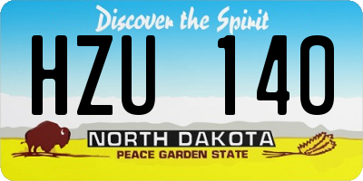 ND license plate HZU140