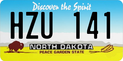 ND license plate HZU141