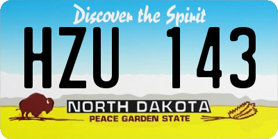 ND license plate HZU143