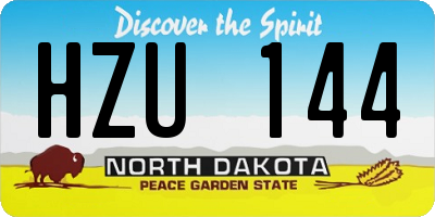 ND license plate HZU144