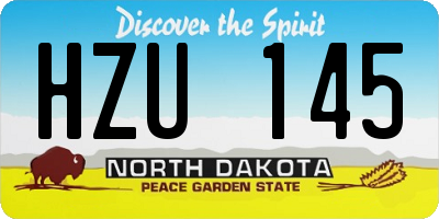 ND license plate HZU145