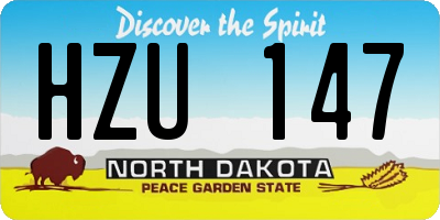 ND license plate HZU147