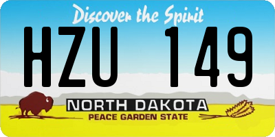 ND license plate HZU149