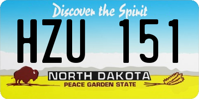 ND license plate HZU151