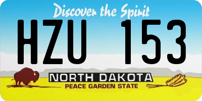 ND license plate HZU153