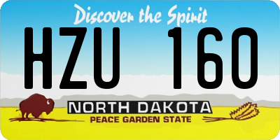 ND license plate HZU160