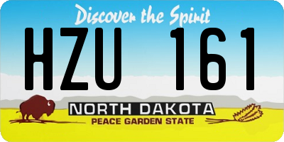 ND license plate HZU161