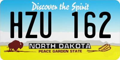 ND license plate HZU162