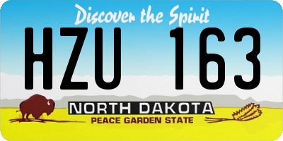 ND license plate HZU163