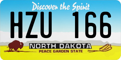 ND license plate HZU166