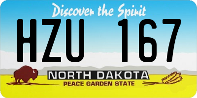 ND license plate HZU167