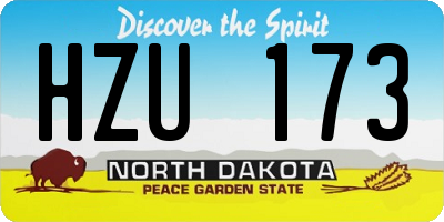 ND license plate HZU173