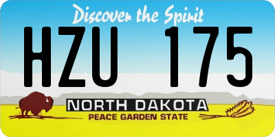 ND license plate HZU175