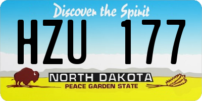 ND license plate HZU177