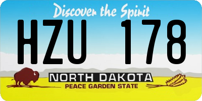 ND license plate HZU178