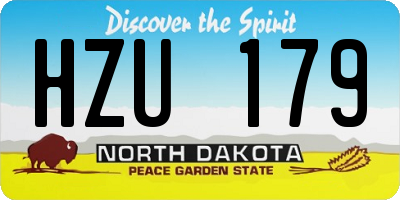 ND license plate HZU179