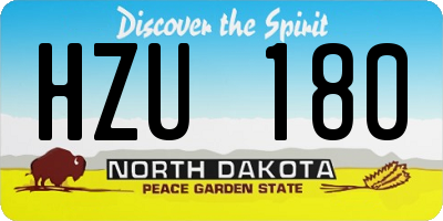 ND license plate HZU180