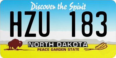 ND license plate HZU183