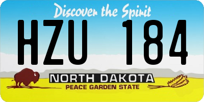 ND license plate HZU184