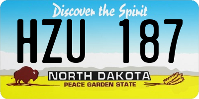 ND license plate HZU187