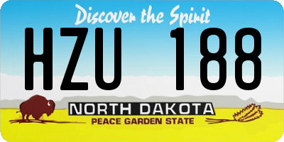 ND license plate HZU188