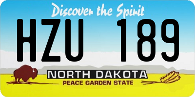 ND license plate HZU189