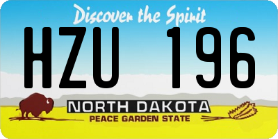 ND license plate HZU196