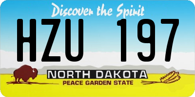 ND license plate HZU197