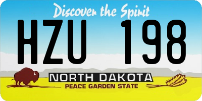 ND license plate HZU198
