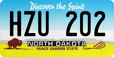 ND license plate HZU202