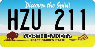ND license plate HZU211