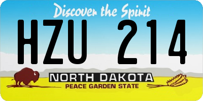 ND license plate HZU214