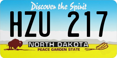 ND license plate HZU217