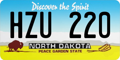ND license plate HZU220
