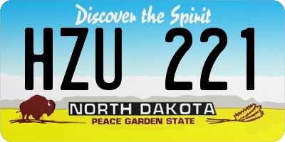 ND license plate HZU221