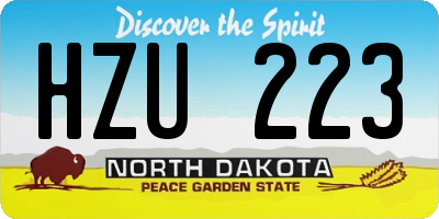 ND license plate HZU223