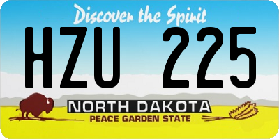 ND license plate HZU225