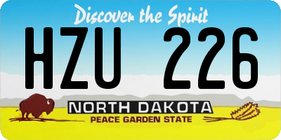 ND license plate HZU226