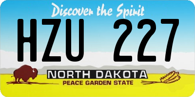 ND license plate HZU227