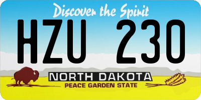 ND license plate HZU230