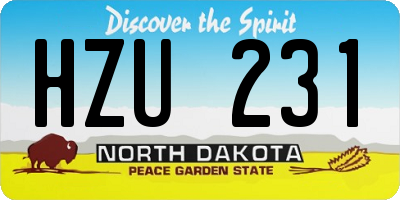 ND license plate HZU231