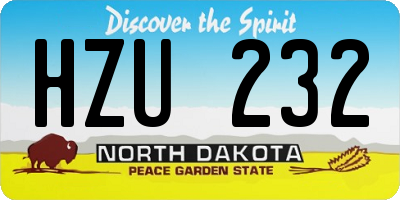 ND license plate HZU232