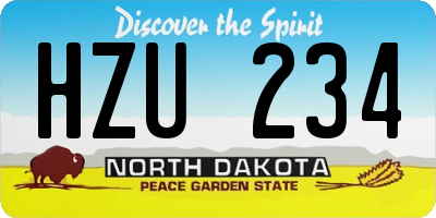 ND license plate HZU234