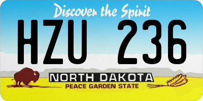 ND license plate HZU236