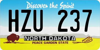 ND license plate HZU237