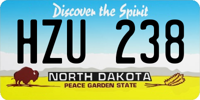 ND license plate HZU238