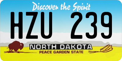 ND license plate HZU239