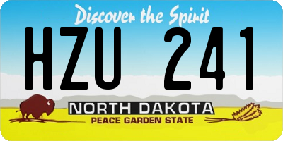 ND license plate HZU241